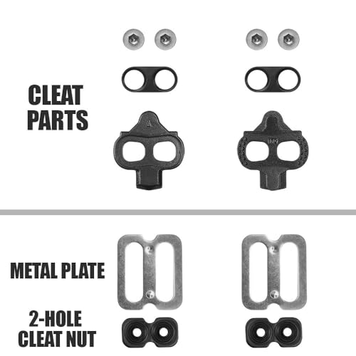 BV Bike SPD & Look X-Track Cleats - 2 Pairs for Shimano & Indoor Cycling