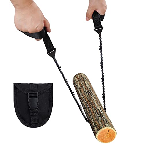Pocket Chainsaw with Paracord Handle - 24 Inch, 11 Teeth - Black