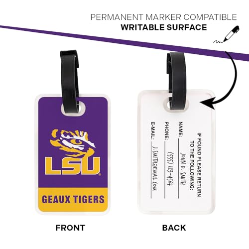 LSU Tigers Acrylic Luggage Tag - 2 Pack Travel ID Tags