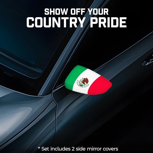 2 Pack Mexican Car Side View Mirror Covers - Weatherproof Polyester