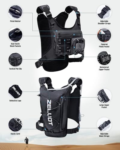 Hydration Vest with 2L Bladder - Lightweight Black Medium-Large