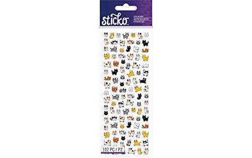 Tiny Cat Dimensional Stickers - 102 Piece Scrapbooking Set