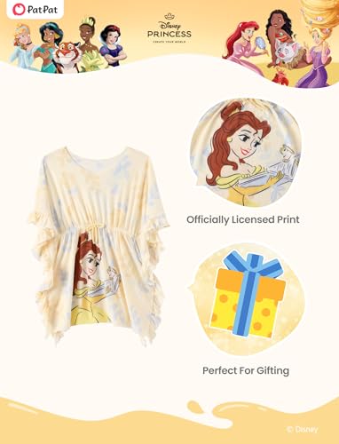 Disney Princess Swim Cover-Up with Hood - Belle Yellow, Ages 4-7