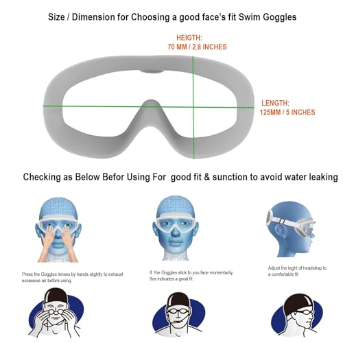 Kids Swim Goggles for Ages 3-8 - No Hair Pull - 1pk Mask - Fun Summer