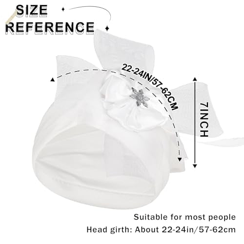Bohend 3Pcs Women's Turban Beanie Caps with Pearls Rhinestones Feathers