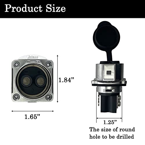 GaiRen 2-Pin 100A Marine Trolling Motor Plug Receptacle Set for 12-48V, 4/6 AWG Wire