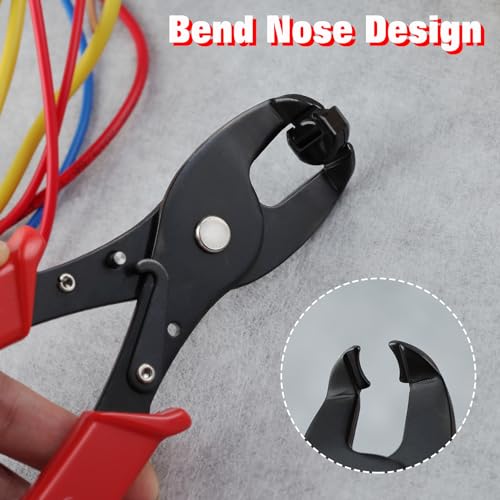 Strain Relief Crimper, Strain Relief Bushing Pliers Anti-Rust Low Carbon Steel Electrical Pliers Power Cable Fasten Wire Cable Tool for Assembly Electrical Strain Relief Bushing Wire Grommet