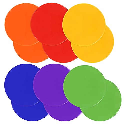 9-Inch Rubber Spot Markers - Non-Slip Agility Dots - 12Pcs