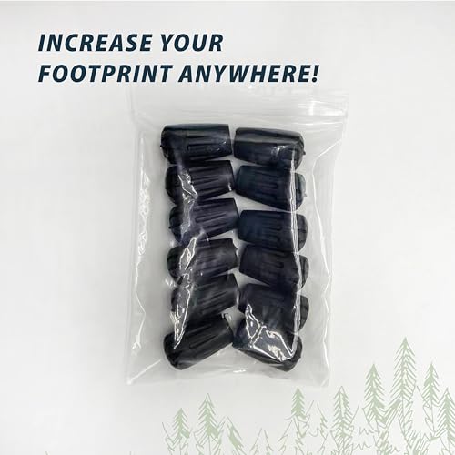 12-Pack Trekking Pole Tips - Replacement Rubber Tips for Hiking Sticks, 11mm Fit, Trekology