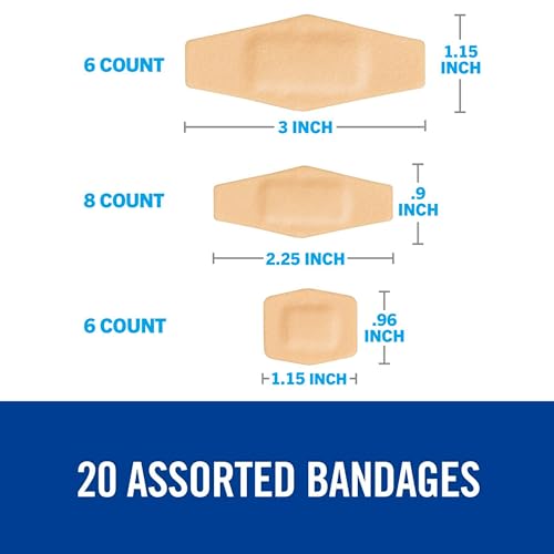 Waterproof Cushioned Foam Bandages, Assorted Sizes - 20 Count
