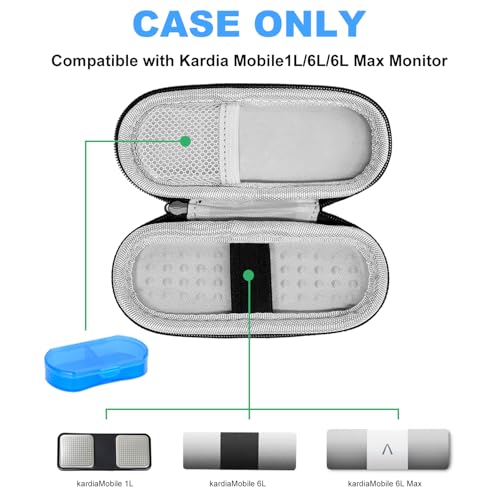 Kardia Mobile EKG Heart Monitor Case - Black, Hard EVA Travel Box