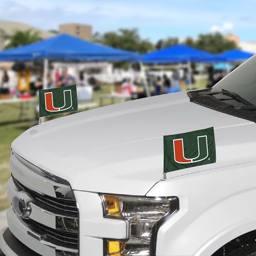 Miami Hurricanes Mini Car Flags - 2 Pack, 4" x 6"