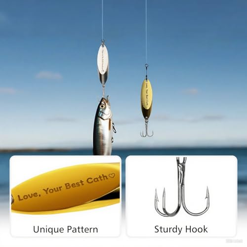 Engraved Fishing Hook & Socks Gift Set for Men - 1 Year Anniversary