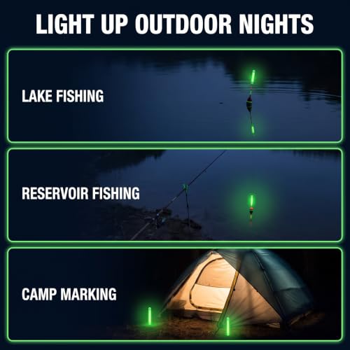 100 Pack Fluorescent Fishing Float Light Sticks - 3mm Diameter
