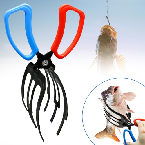 3 Claw Fish Gripper Tool - Metal Fishing Grips with Anti-Slip Handles