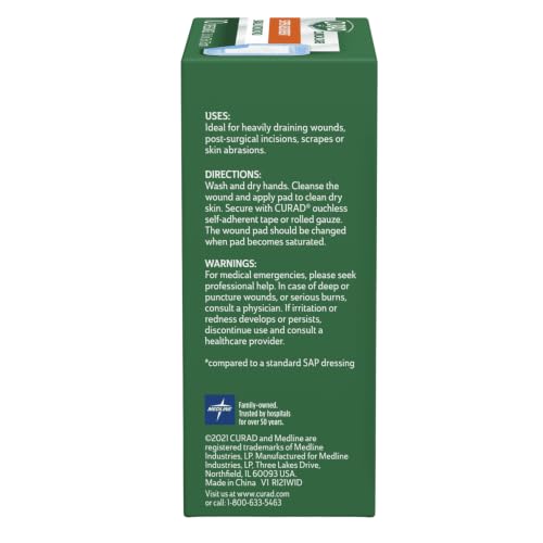 Super Absorbent Wound Dressing Pads, 3" x 3" - 10 Count