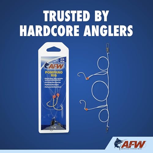 2-Drop Surf Fishing Rig with #4 Wide Gap Hooks - 45 lb Monofilament