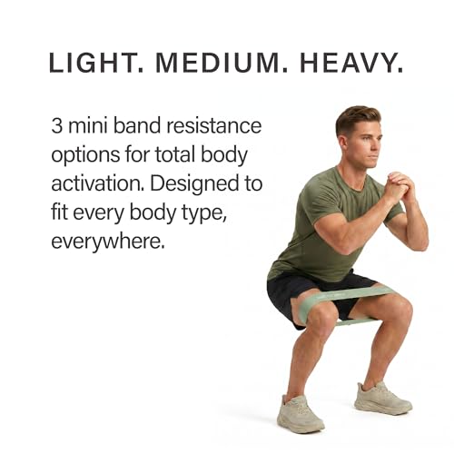 Mini Resistance Bands Set of 3 - Non-Slip Exercise Bands for Strength Training, Therapy & Activation - Mojave, Stone, Mesa