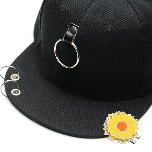 Magnetic Golf Ball Marker with Hat Clip - Chrysanthemum Design