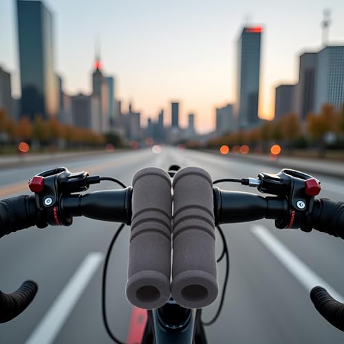Black Bicycle Handlebar Grips - Soft Foam, Non-Slip, Durable
