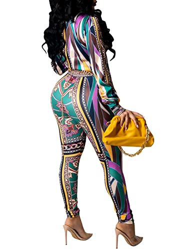 YouSexy Women's Floral Print Leggings & Pants Set - Purple, Small