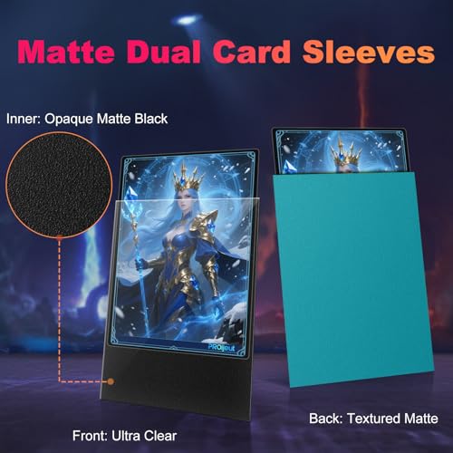 200 Pack Dual Matte Trading Card Sleeves - Glacier Blue