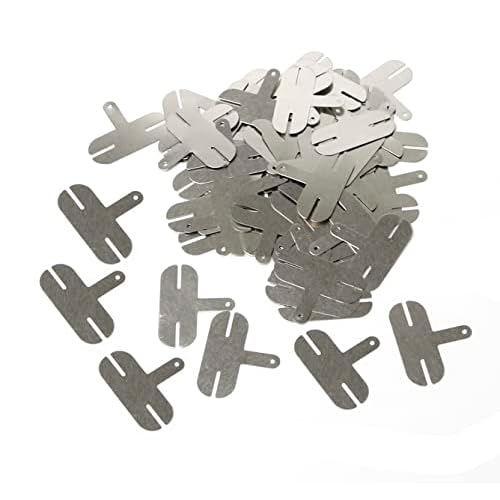 100pcs 2P H type T type Nickel Plated Steel Strips Sheet Soldering Tabs for DIY 18650 Lithium Battery Pack, Battery Connector Tab Battery Cell Spot Welding Welder (T type)