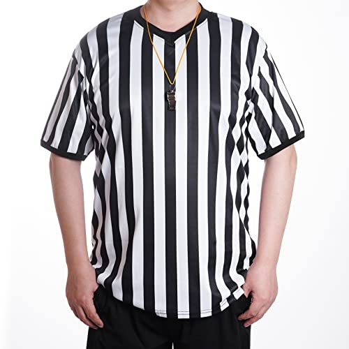 Referee Shirt for Men and Women - Black and White Stripe Umpire Jersey