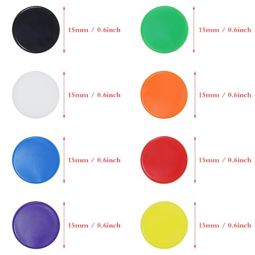 200PCS Small Plastic Counting Chips - 8 Colors, 0.6 Inch