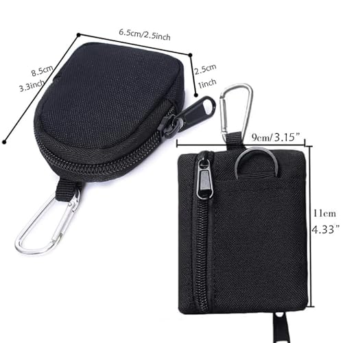 Tactical Mini EDC Coin Pouch - 2 Pack, Small Gear Bag - Black 2