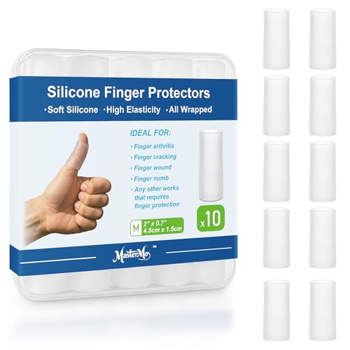 Silicone Finger Cots - 10PCS Clear Finger Protectors for Pain Relief, Medium