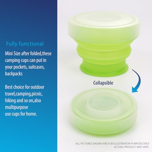 Collapsible Silicone Travel Cups - 2 Pack with Lids, Eco-Friendly