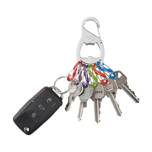Key Rack Organizer with Carabiner & S-Biners - Stainless/Bright Colors