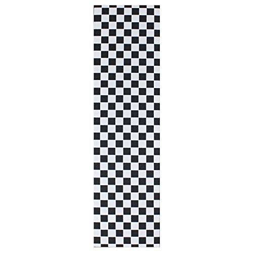 Black Diamond Skateboard Grip Tape - White Checkers, 9x33 Inch Heavy Duty Non-Slip Sheet