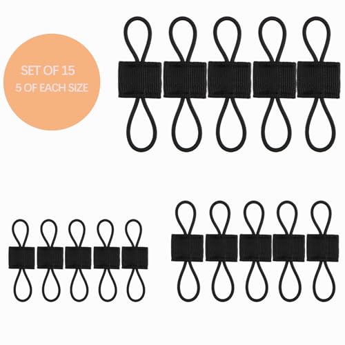 Molle Attachments 15 Pack - Tactical Gear Holder Clip - Black