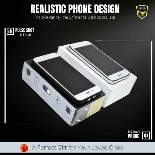 TRAMERICAA Pulse Shot 3-in-1 Phone Taser: 1.6 microCoulomb Stun Gun, 120 dB Panic Alarm, and Strobing Flashlight - Ultimate Self Defense Tool