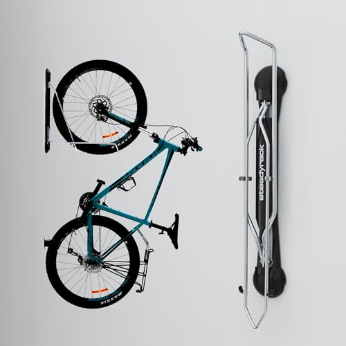 Vertical Bike Wall Rack - Swivel Mount for 24-29 in Wheels - Chrome 1-Pack