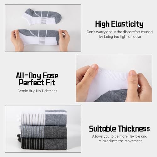 COOVAN Mens 14 Pack Ankle Socks， Low Cut Thin Comfort Breathable