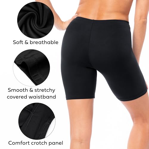 Women's Cotton Stretch Active Slip Shorts - 3 & 6 Pack