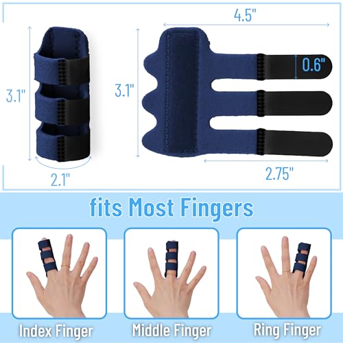 Finger Splint for Arthritis Relief - 4 Pack Blue