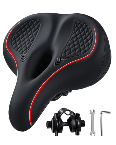 10.6 x 9.6 Inch Waterproof Memory Foam Bike Saddle - Ergonomic Comfort for Cycling