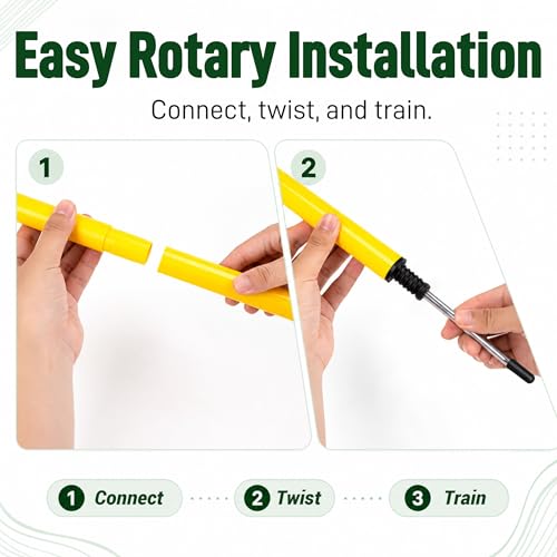 Yellow Adjustable Soccer Agility Poles - 5ft Speed Training Equipment for Football, Basketball, Dogs & Horses