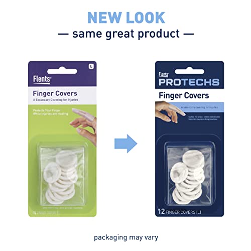Large Finger Covers for Injury Protection - 12 Count, Silver