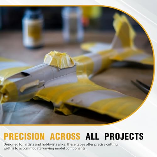 3 Pcs Model Masking Tape Airbrush Masking Tapes 6mm & 10mm & 18mm Automotive Paint Tape for Fine Model Painting