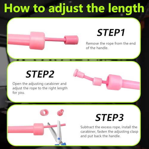 Adjustable Jump Rope Set - Tangle-Free Skipping Ropes for Fitness - Pink & Yellow