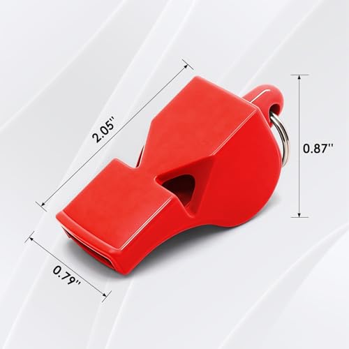 Emergency Whistles with Lanyard - Ultra Loud 120dB, Red - 5 Pack