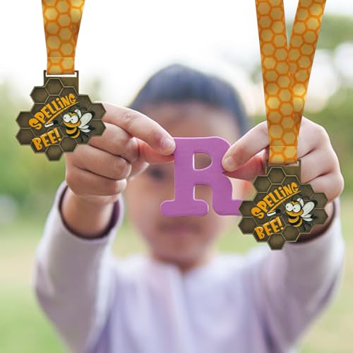 Spelling Bee Medals with Neck Ribbon - Customizable Awards