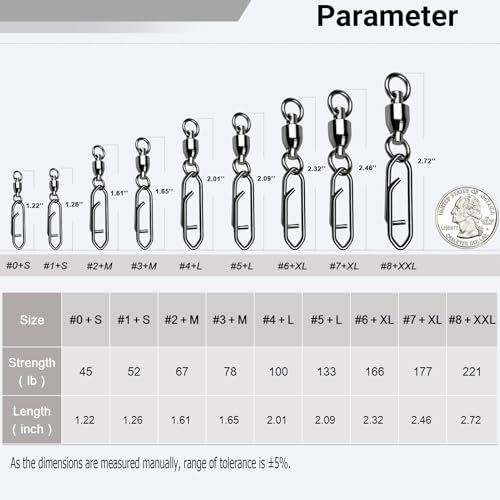 AMYSPORTS High Strength Snap Swivels Stainless Bearing Rolling