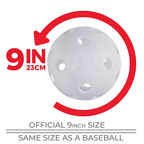 Indestruct-A-Ball Plastic Practice Baseballs - 9-Inch White - 6 Pack