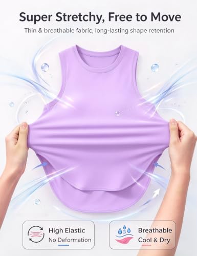 JOCMIC Girls Quick Dry Tank Top UPF50+ 11-12 Purple